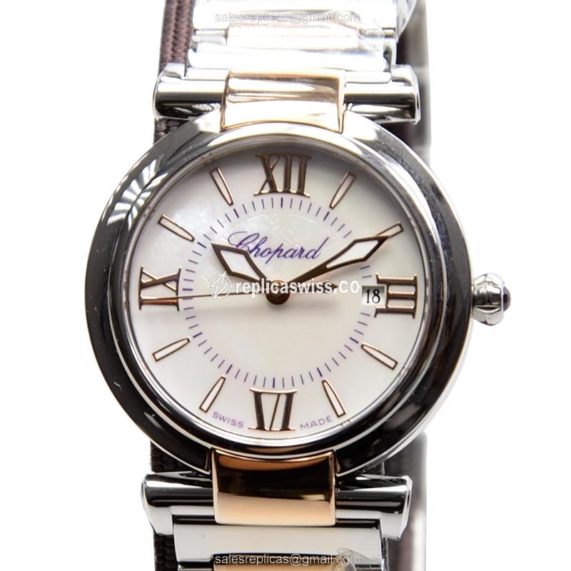 Chopard Imperiale Quartz 18kt Rose Gold & Steel - Automatic - White Dial - Silver Clasp - 18kt Steel Strap - Luxury Replica IMPERIALE Watch
